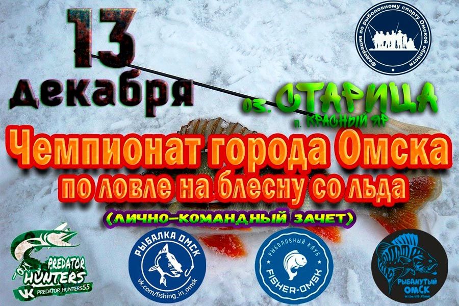 Чемпионат города Омска по ловле на блесну со льда 13 декабря 2020г., оз. Старица