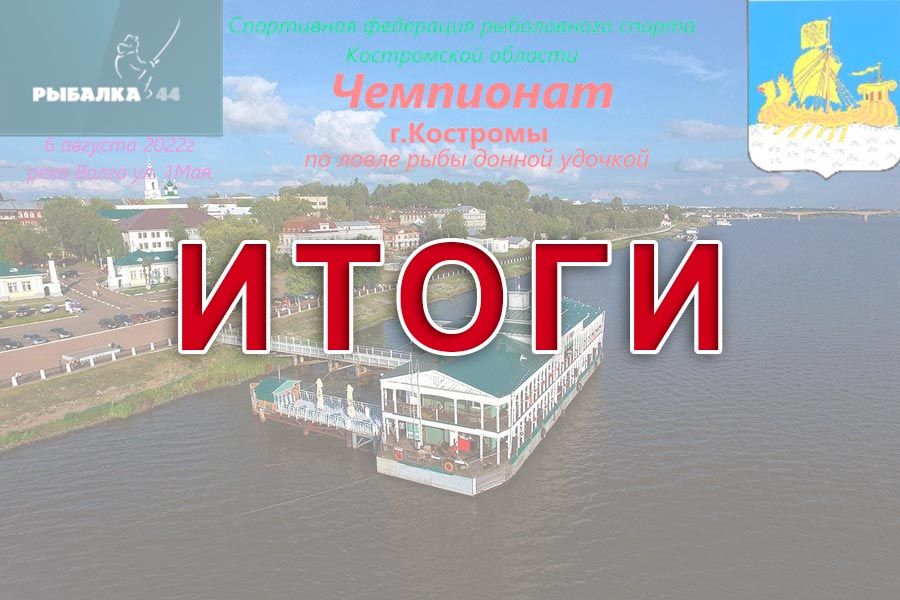 Итоги чемпионата города Костромы по ловле рыбы донной удочкой